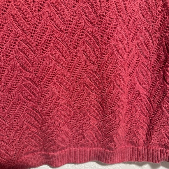 Talbots Pink Ruffle Neck Textured Knit Sweater - Picture 5 of 8